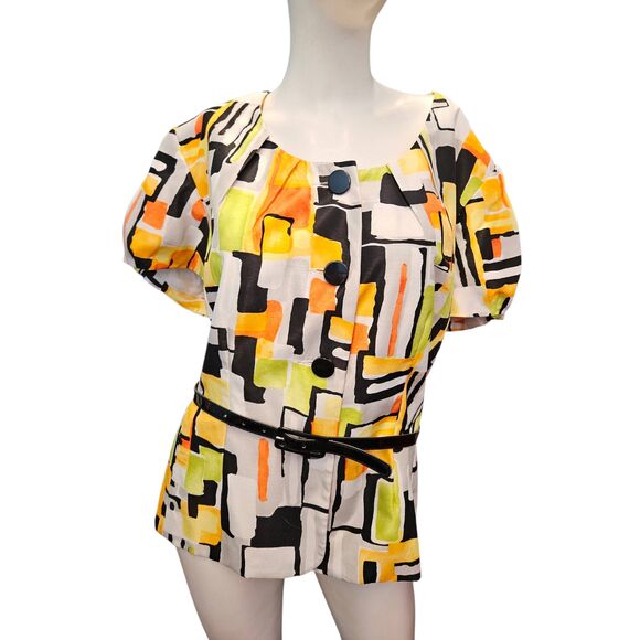 Isabella Vintage 80's Belted Short Sleeve Blazer Jacket Womens size 18 - Picture 2 of 8